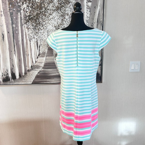 Lilly Pulitzer Womens Lana Cap Sleeve Poolside Blue Striped Dress - Size‎ XL - Picture 7 of 11